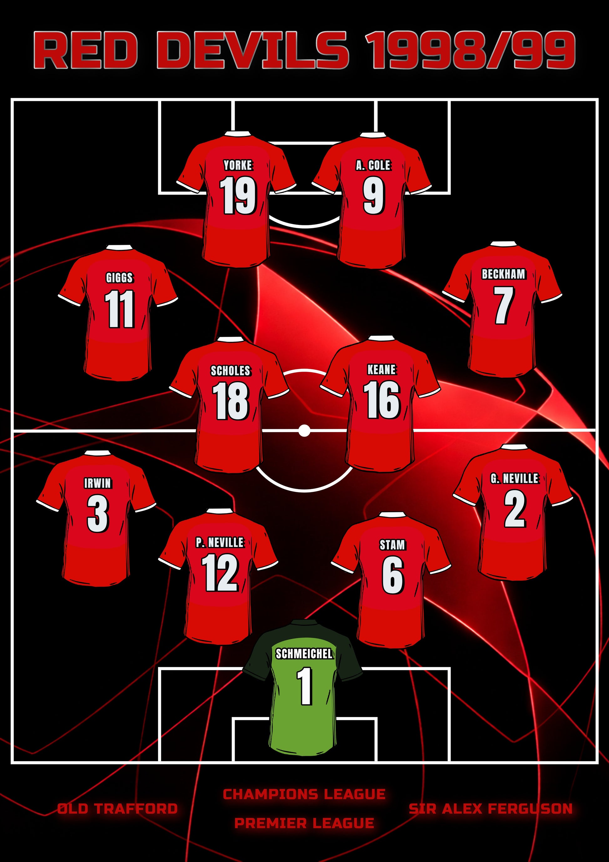RED DEVILS 1998/99 poster